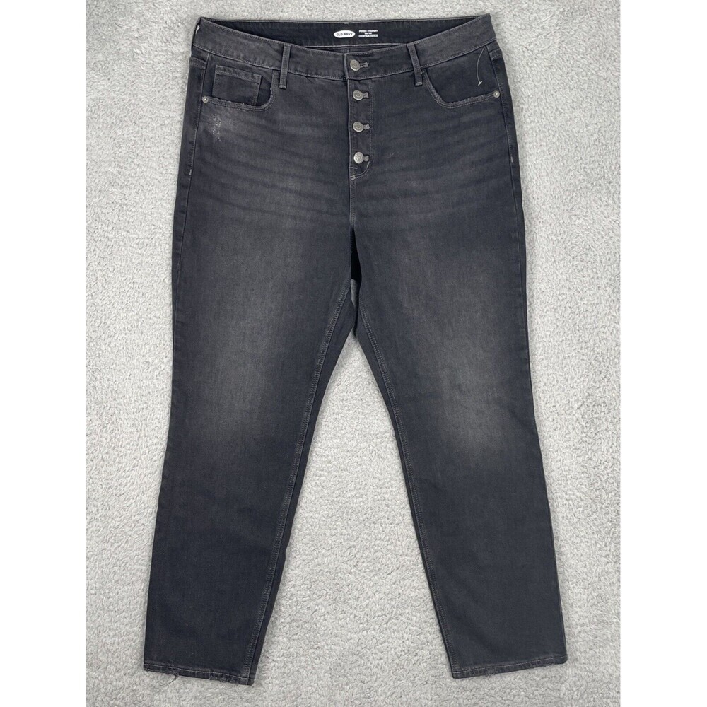 Old Navy Women's Jeans Power Slim High Rise Secret Slim Pockets Black 16